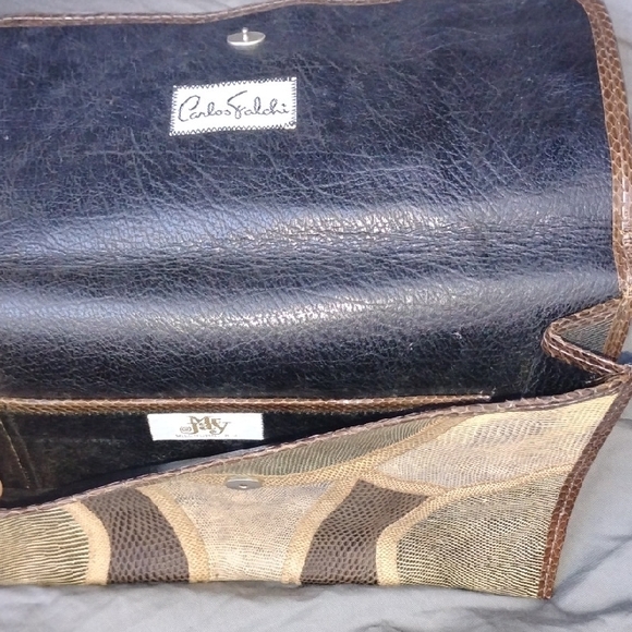 Carlos Falchi Black and Brown Leather Men's Wallet - Picture 11 of 14